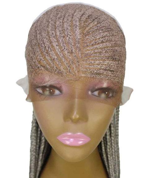 Shanelle Grey Micro Cornrow Braided Wig