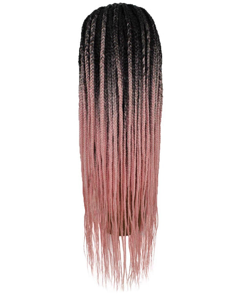 Shanelle Light Pink Ombre Micro Cornrow Braided Wig