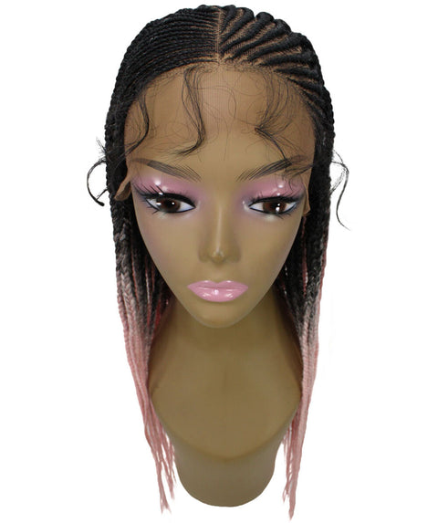 Shanelle Light Pink Ombre Micro Cornrow Braided Wig