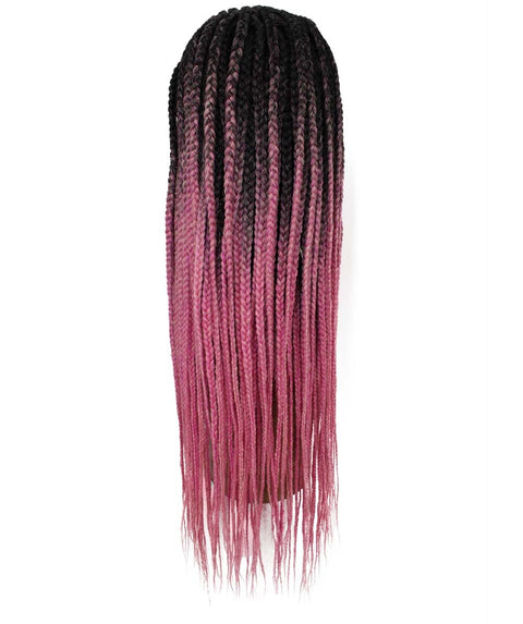Shanelle Dark Pink Ombre Micro Cornrow Braided Wig