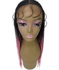Shanelle Dark Pink Ombre Micro Cornrow Braided Wig