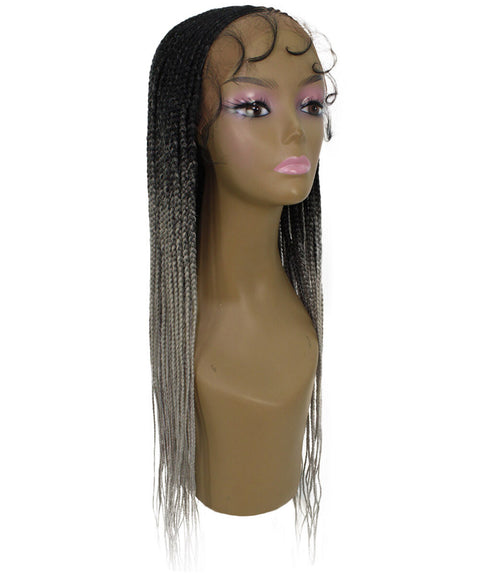 Shanelle Gray Ombre Micro Cornrow Braided Wig