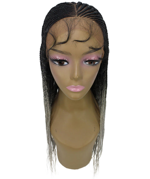 Shanelle Gray Ombre Micro Cornrow Braided Wig