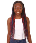 Shanelle Black, Red and Blue Blend Micro Cornrow Braided Wig