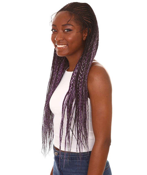 Shanelle Black, Violet and Lilac Blend Micro Cornrow Braided Wig