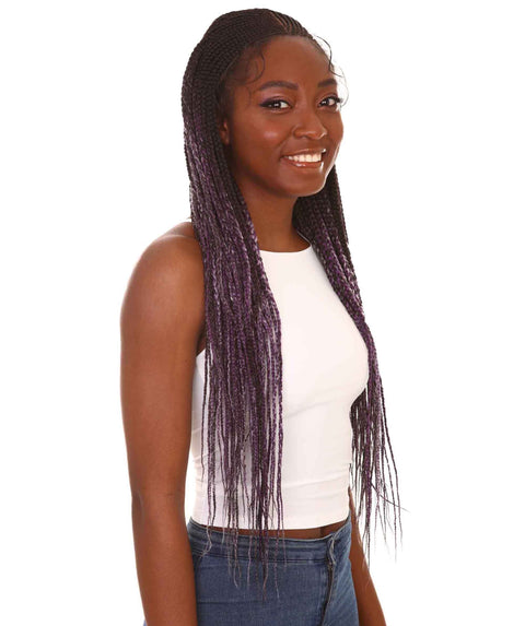 Shanelle Black, Violet and Lilac Blend Micro Cornrow Braided Wig