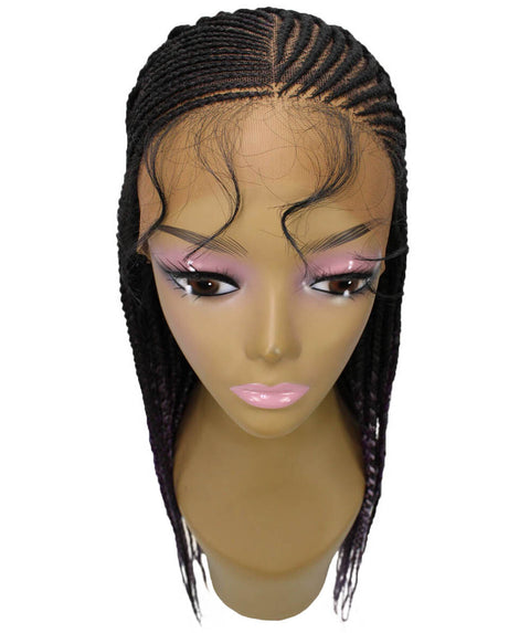 Shanelle Black, Violet and Lilac Blend Micro Cornrow Braided Wig