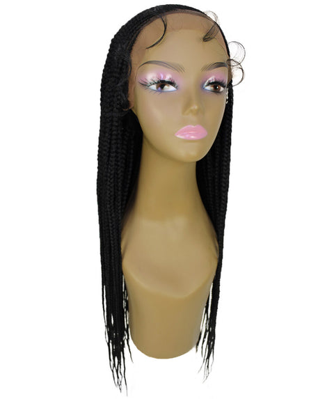 Aina Black Cornrow Swiss Braided Wig