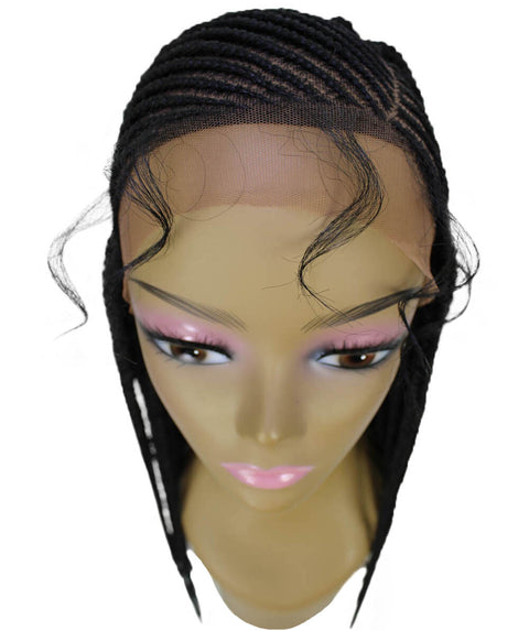 Aina Black Cornrow Swiss Braided Wig