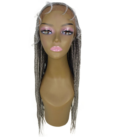 Aina Grey Cornrow Swiss Braided Wig 