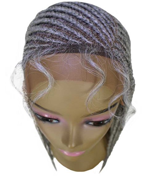 Aina Grey Cornrow Swiss Braided Wig 