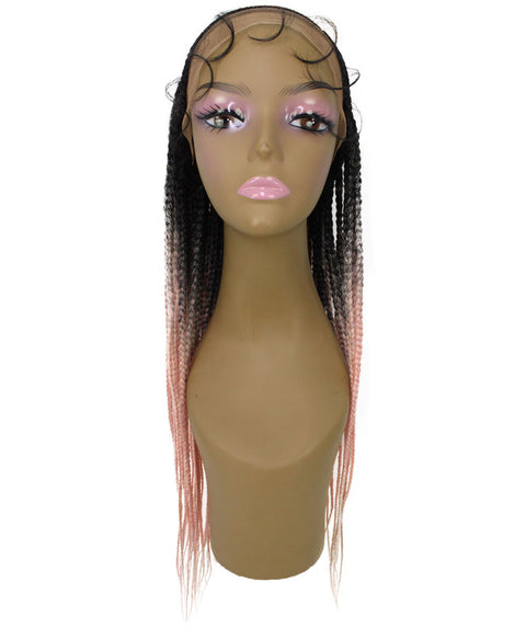 Aina Light Pink Ombre Cornrow Swiss Braided Wig 