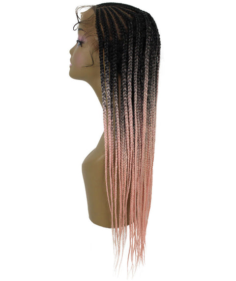 Aina Light Pink Ombre Cornrow Swiss Braided Wig 