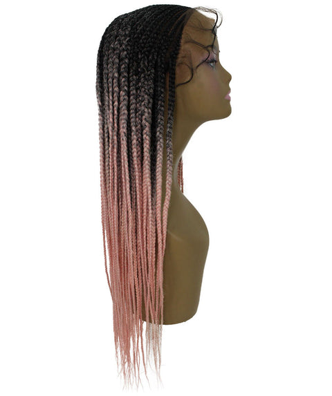 Aina Light Pink Ombre Cornrow Swiss Braided Wig 