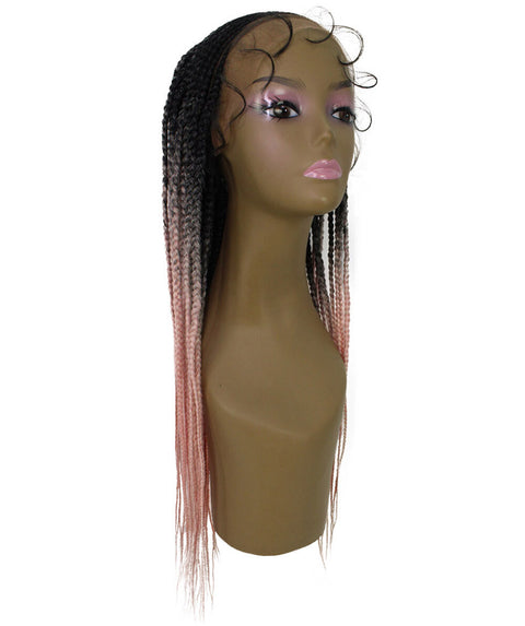 Aina Light Pink Ombre Cornrow Swiss Braided Wig 