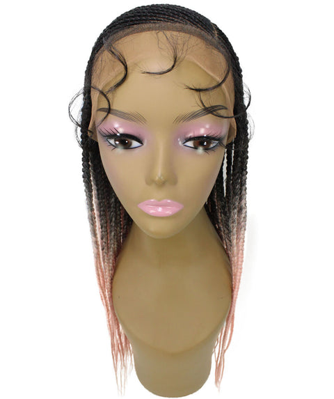 Aina Light Pink Ombre Cornrow Swiss Braided Wig 