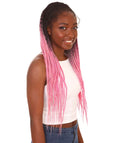 Aina Dark Pink Ombre Cornrow Swiss Braided Wig 