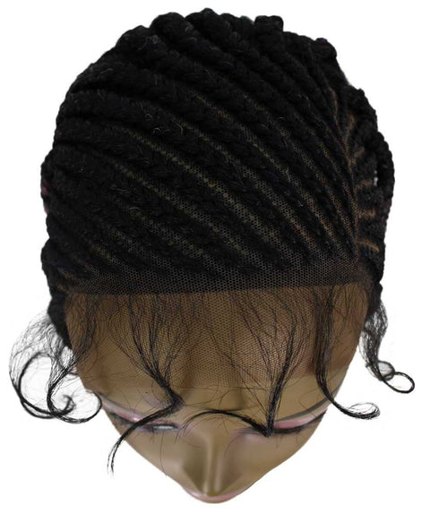 Aina Dark Pink Ombre Cornrow Swiss Braided Wig 
