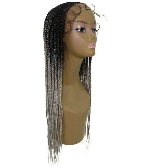 Aina Gray Ombre Cornrow Swiss Braided Wig 