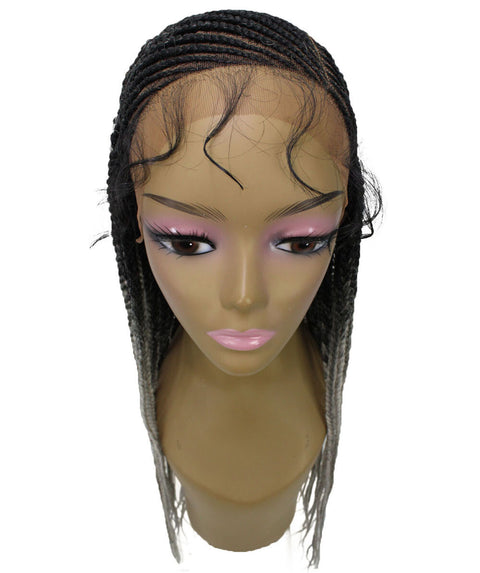 Aina Gray Ombre Cornrow Swiss Braided Wig 