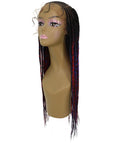 Aina Black, Red and Blue Blend Cornrow Swiss Braided Wig 