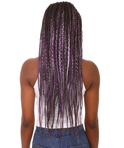 Aina Black, Violet and Lilac Blend Cornrow Swiss Braided Wig 