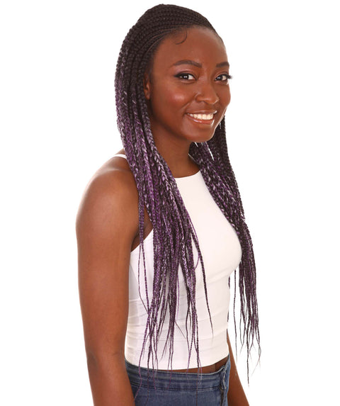 Aina Black, Violet and Lilac Blend Cornrow Swiss Braided Wig 