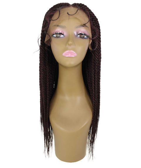 Nikkita Red and Black Twist Box Braids wig
