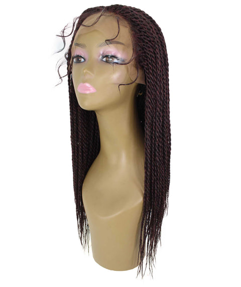 Nikkita Red and Black Twist Box Braids wig