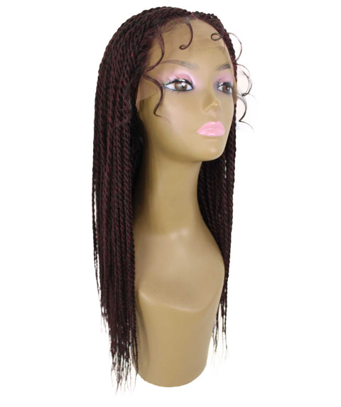 Nikkita Red and Black Twist Box Braids wig
