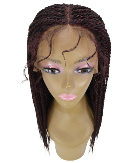 Nikkita Red and Black Twist Box Braids wig