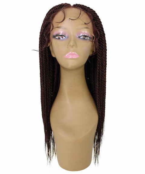 Nikkita Dark Auburn Twist Box Braids wig