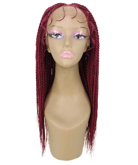 Nikkita Burgundy Twist Box Braids wig