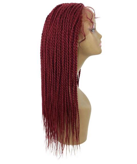 Nikkita Burgundy Twist Box Braids wig