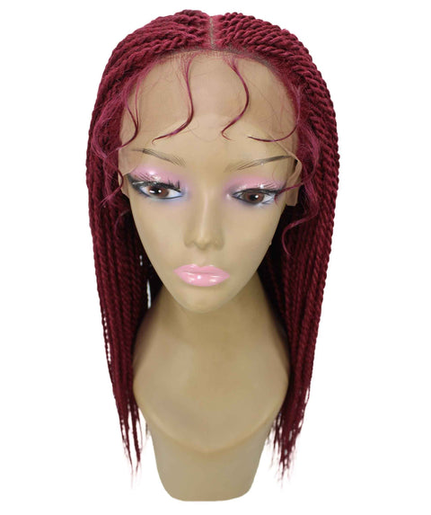 Nikkita Burgundy Twist Box Braids wig