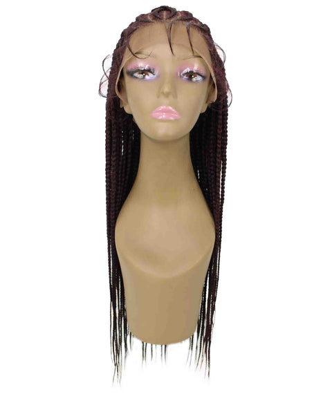 Logan Deep Red and Black Blend Cornrow Braided Wig