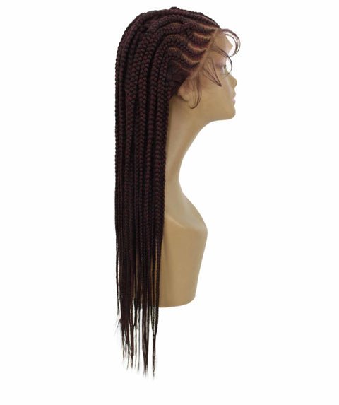 Logan Deep Red and Black Blend Cornrow Braided Wig