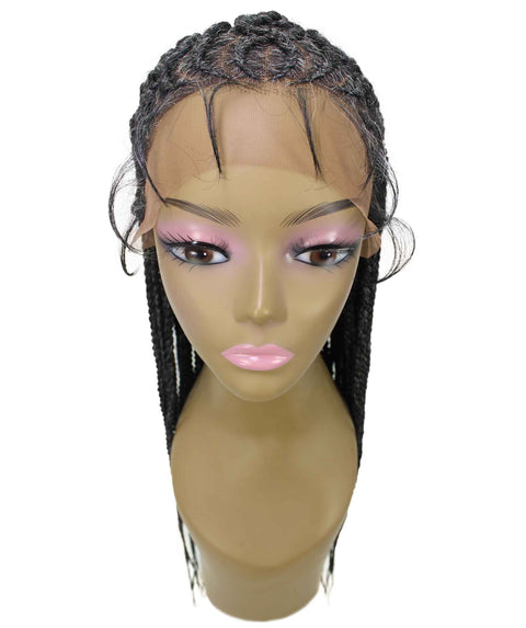 Logan Salt & Pepper Grey Cornrow Braided Wig