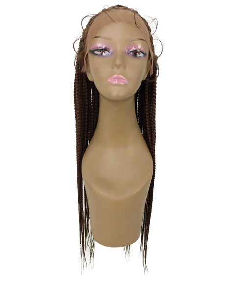 Logan Mahogany Brown Cornrow Braided Wig