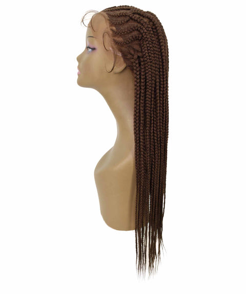 Logan Mahogany Brown Cornrow Braided Wig