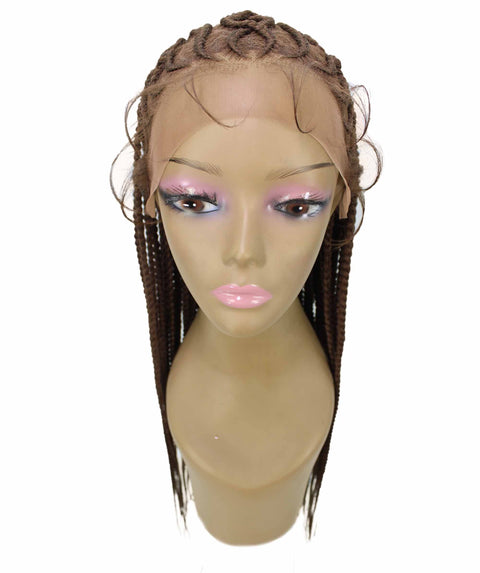 Logan Mahogany Brown Cornrow Braided Wig