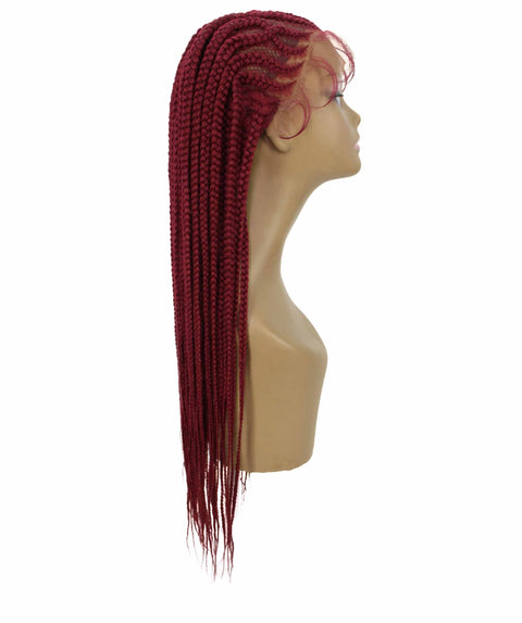 Logan Burgundy Cornrow Braided Wig