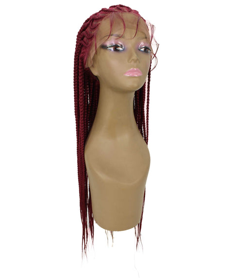 Logan Burgundy Cornrow Braided Wig