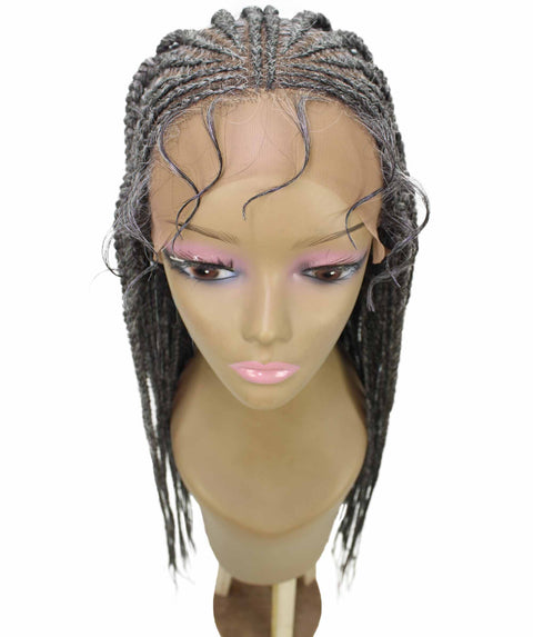 Viola Charcoal Grey Lace Braided Wig