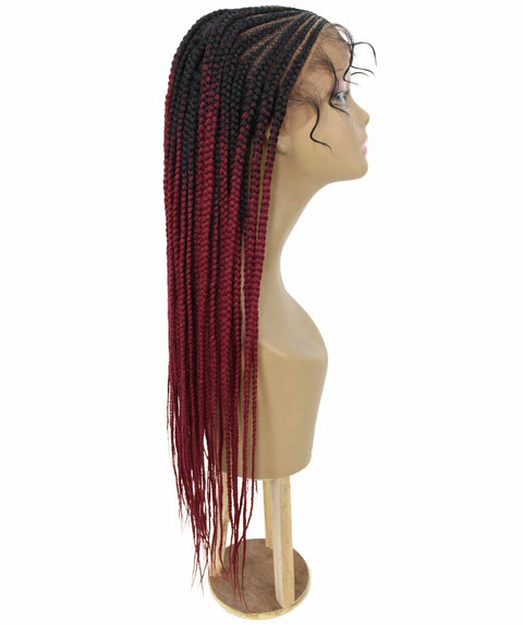 Viola Burgundy Ombre Lace Braided Wig