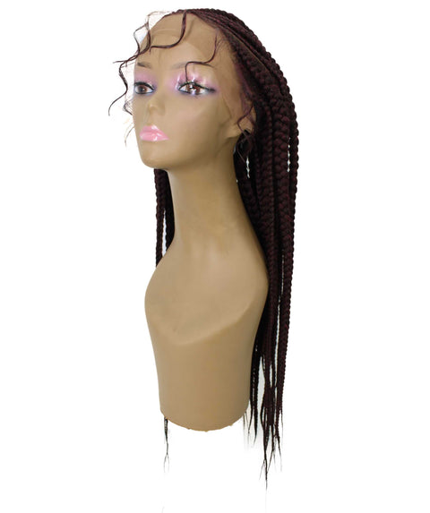 Estelita Deep Red and Black Blend Cornrow Box Braided Wig