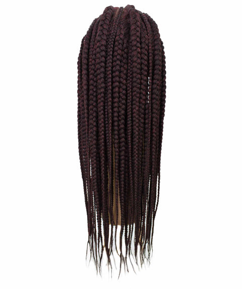 Estelita Deep Red and Black Blend Cornrow Box Braided Wig