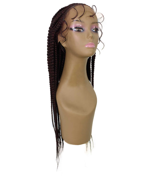 Estelita Deep Red and Black Blend Cornrow Box Braided Wig