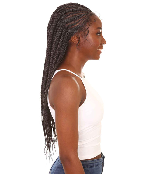 Estelita Salt & Pepper Grey Cornrow Box Braided Wig