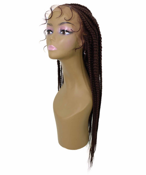 Estelita Dark Auburn Cornrow Box Braided Wig